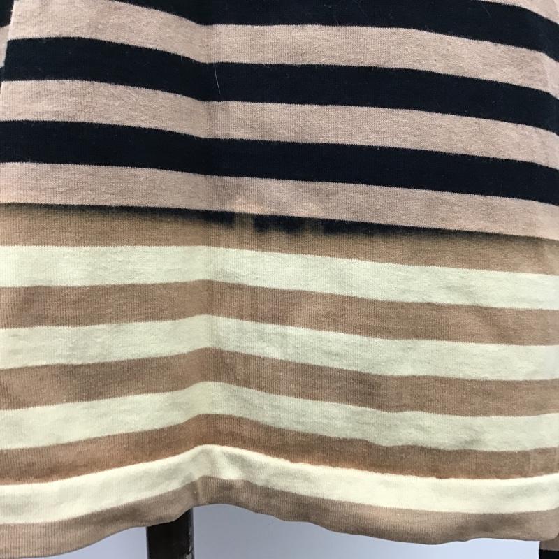 コムデギャルソンコムデギャルソン COMME des GARCONS COMME des GARCONS カットソー 長袖 RQ-T027 M ボーダー柄 ベージュ / ベージュ / X 黒 / ブラック /  レディース USED 古着 中古 10096156