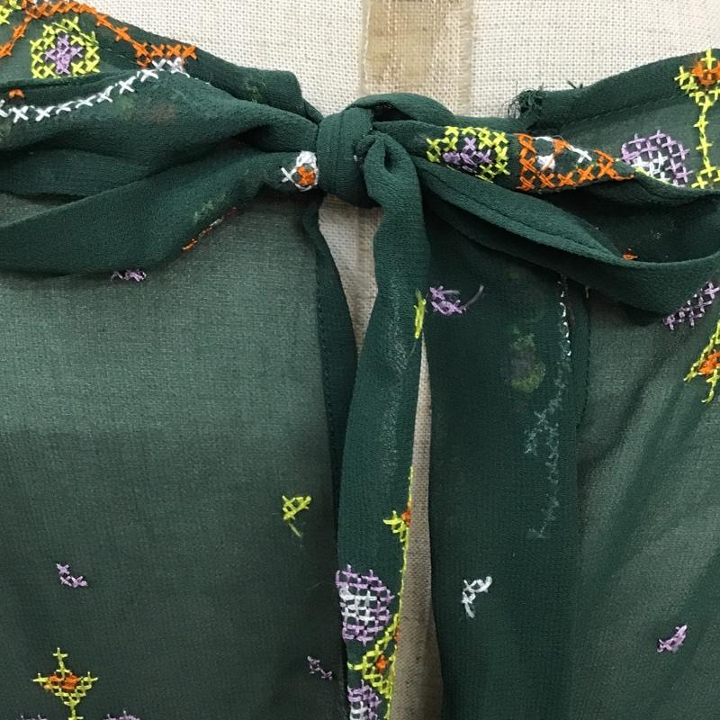 ロデオクラウンズ Rodeo Crowns ワンピース ロングスカート 4209AZ30-1230 Vネック 長袖 M 刺繍 緑 / グリーン /  レディース USED 古着 中古 10096171