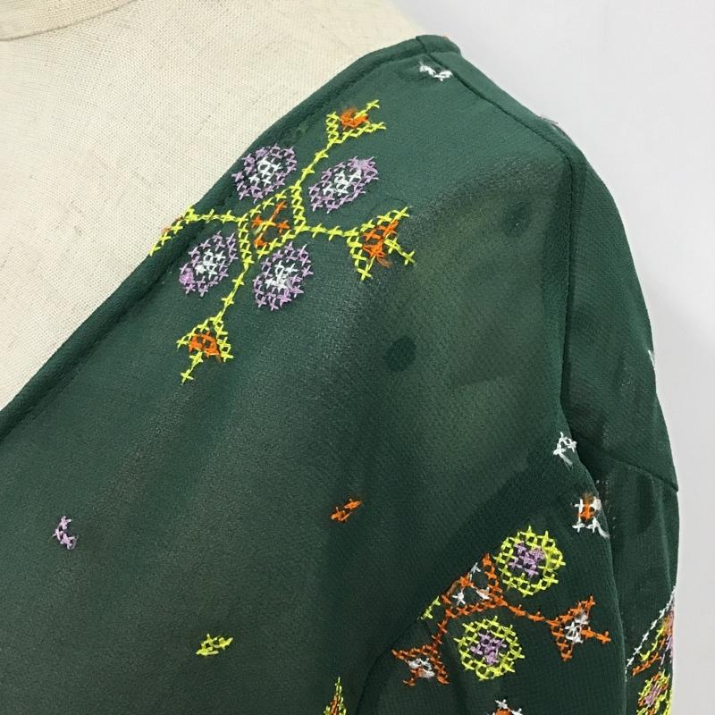 ロデオクラウンズ Rodeo Crowns ワンピース ロングスカート 4209AZ30-1230 Vネック 長袖 M 刺繍 緑 / グリーン /  レディース USED 古着 中古 10096171