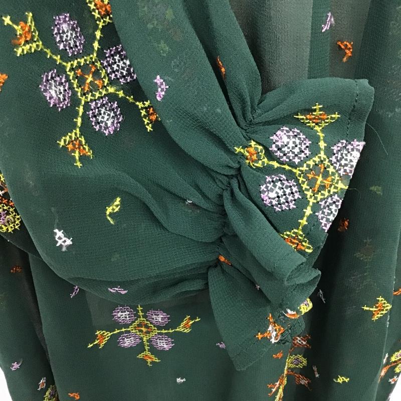 ロデオクラウンズ Rodeo Crowns ワンピース ロングスカート 4209AZ30-1230 Vネック 長袖 M 刺繍 緑 / グリーン /  レディース USED 古着 中古 10096171