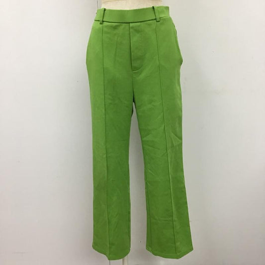 ローリーズファーム LOWRYS FARM パンツ スラックス LF522024AD センタープレスパンツ カジュアルパンツ ワイドパンツ ストレートパンツ L 無地 緑 / グリーン /  レディース USED 古着 中古 10096190