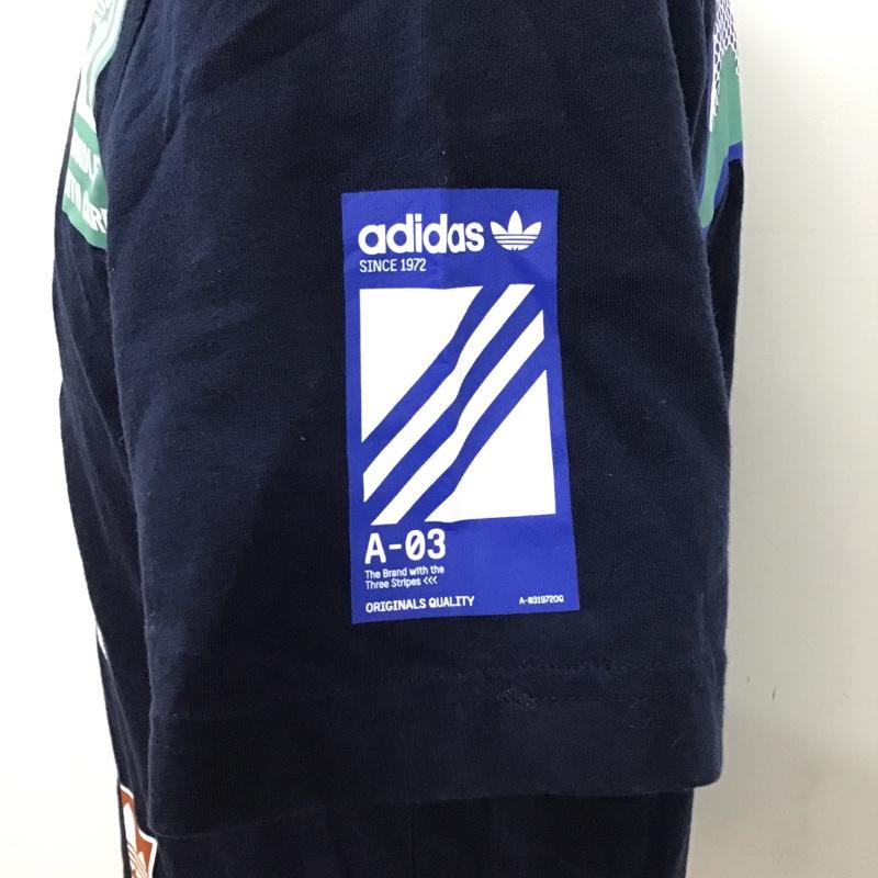 アディダスオリジナルス adidas originals Tシャツ 半袖 DV2072 レースステッカーボムオリジナルス 半袖カットソー Tシャツ プリントTシャツ S プリント 紺 / ネイビー /  メンズ USED 古着 中古 10096222