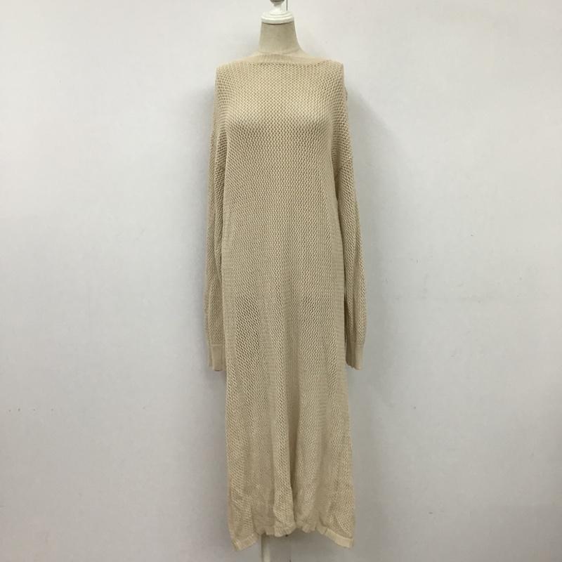 ローリーズファーム LOWRYS FARM ワンピース ロングスカート LF721002CF メッシュニット 長袖ワンピース FREE 無地 ベージュ / ベージュ /  レディース USED 古着 中古 10096300