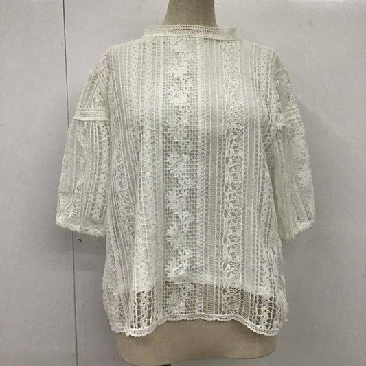 ページボーイ PAGEBOY カットソー 半袖 PB960086AL ケミカルレーストップス 半袖カットソー シースルーカットソー FREE 無地 白 / ホワイト /  レディース USED 古着 中古 10096314