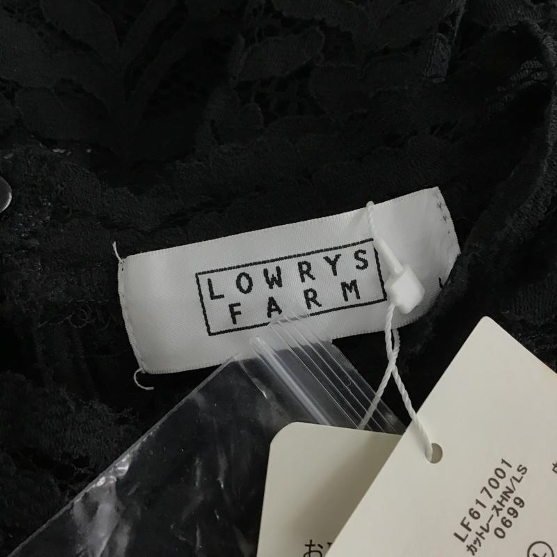 ローリーズファーム LOWRYS FARM カットソー 長袖 レース長袖カットソー 花柄 長袖カットソー シースルーカットソー L 無地 黒 / ブラック /  レディース USED 古着 中古 10096328