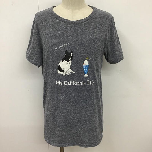 ジェラートピケ gelato pique Tシャツ 半袖 PMCT192947 ドッグワンポイントTシャツ 半袖カットソー プリントTシャツ ルームウエア M プリント 灰 / グレー /  メンズ USED 古着 中古 10096450