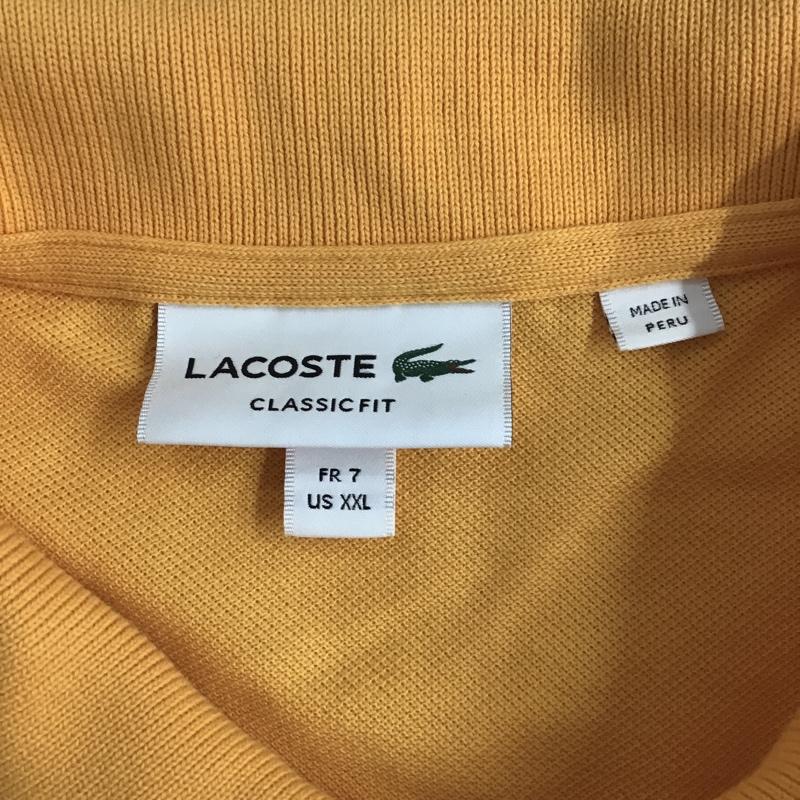 ラコステ LACOSTE ポロシャツ 半袖 半袖ポロシャツ 半袖カットソー スポーツウェア XXL ロゴ、文字 橙 / オレンジ /  メンズ USED 古着 中古 10096480