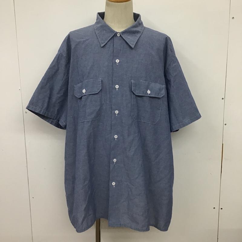 ディッキーズ Dickies シャツ、ブラウス 半袖 半袖シャツ カラーシャツ ポケットシャツ カジュアルシャツ XXL 無地 青 / ブルー /  メンズ USED 古着 中古 10096481