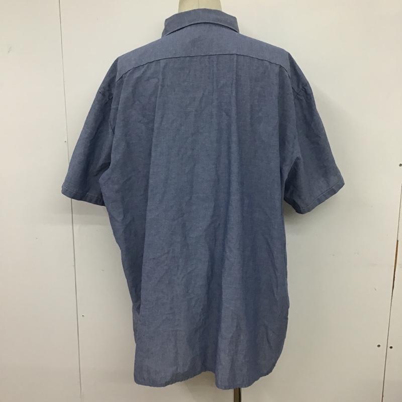 ディッキーズ Dickies シャツ、ブラウス 半袖 半袖シャツ カラーシャツ ポケットシャツ カジュアルシャツ XXL 無地 青 / ブルー /  メンズ USED 古着 中古 10096481