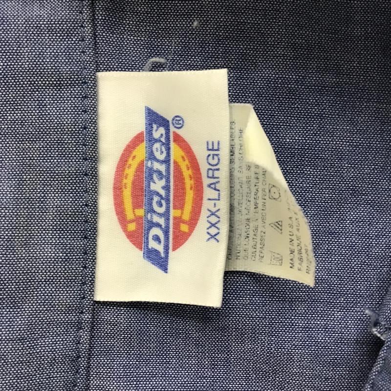 ディッキーズ Dickies シャツ、ブラウス 半袖 半袖シャツ カラーシャツ ポケットシャツ カジュアルシャツ XXL 無地 青 / ブルー /  メンズ USED 古着 中古 10096481