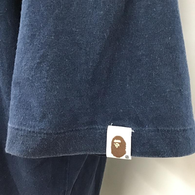 アベイシングエイプ A BATHING APE Tシャツ 半袖 XL ロゴ、文字 紺 / ネイビー /  メンズ USED 古着 中古 10096528
