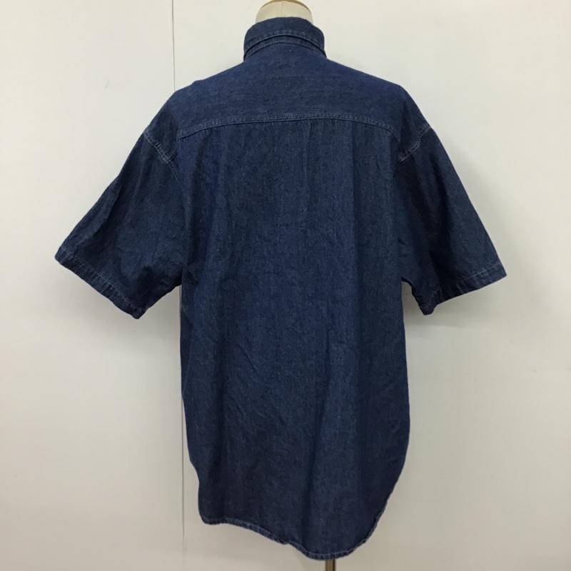 ウィリアムバリー WILLIAM BARRY シャツ、ブラウス 半袖 デニムシャツ 半袖シャツ ボタンダウンシャツ カジュアルシャツ L 無地 インディゴ / インディゴ /  メンズ USED 古着 中古 10096559