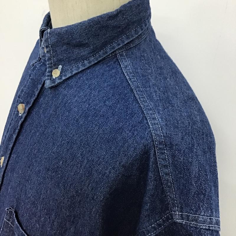 ウィリアムバリー WILLIAM BARRY シャツ、ブラウス 半袖 デニムシャツ 半袖シャツ ボタンダウンシャツ カジュアルシャツ L 無地 インディゴ / インディゴ /  メンズ USED 古着 中古 10096559