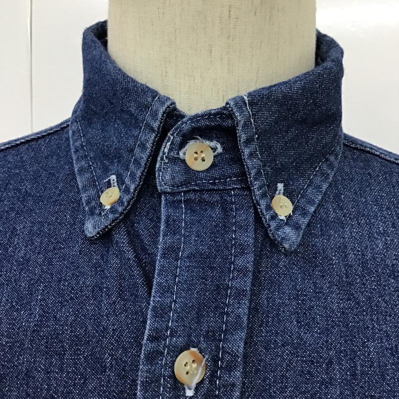 ウィリアムバリー WILLIAM BARRY シャツ、ブラウス 半袖 デニムシャツ 半袖シャツ ボタンダウンシャツ カジュアルシャツ L 無地 インディゴ / インディゴ /  メンズ USED 古着 中古 10096559