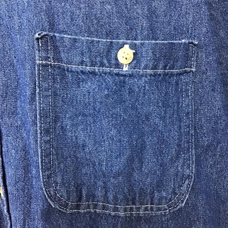 ウィリアムバリー WILLIAM BARRY シャツ、ブラウス 半袖 デニムシャツ 半袖シャツ ボタンダウンシャツ カジュアルシャツ L 無地 インディゴ / インディゴ /  メンズ USED 古着 中古 10096559