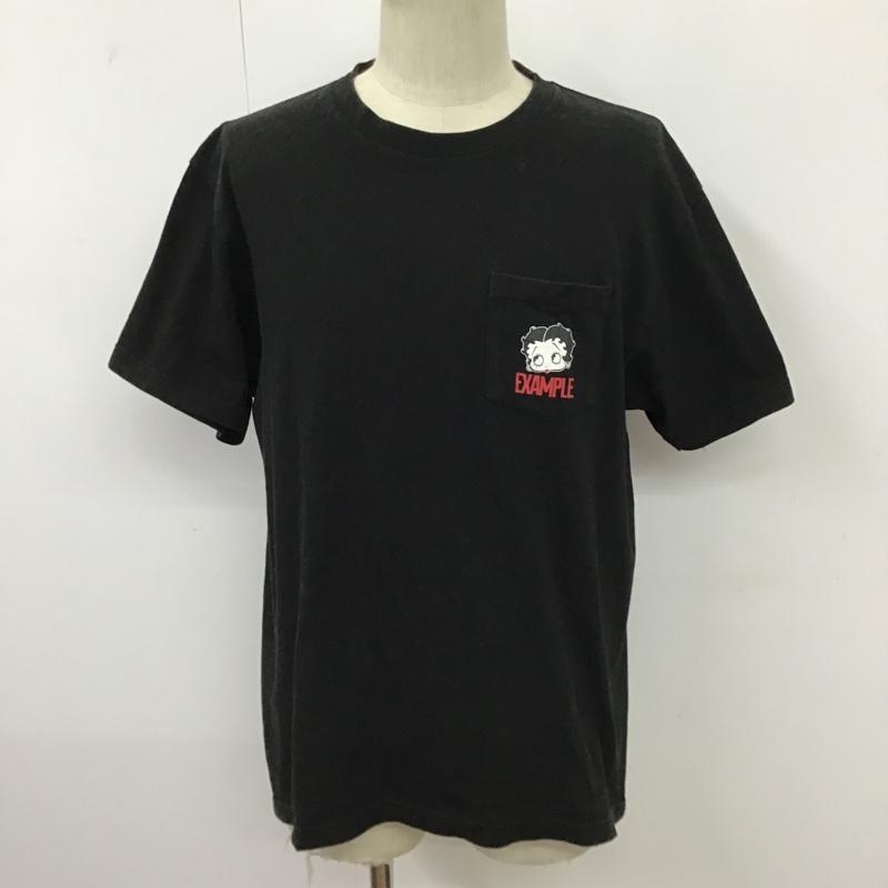 イグザンプル EXAMPLE Tシャツ 半袖 半袖カットソー プリントTシャツ クルーネックカットソー L プリント 黒 / ブラック /  メンズ USED 古着 中古 10096577