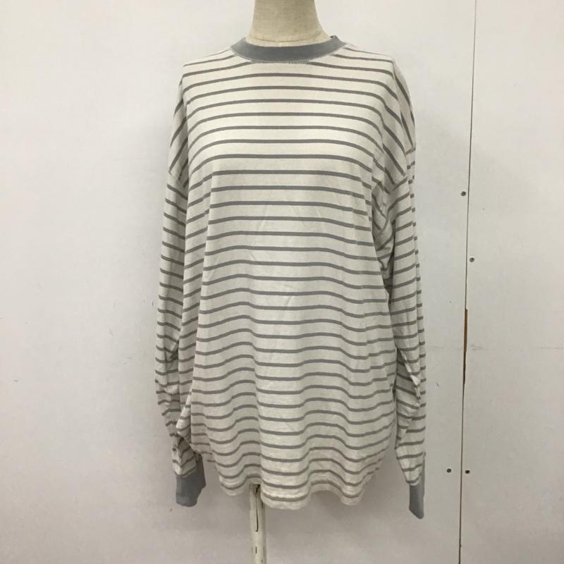 コーエン coen カットソー 長袖 7620-614-0174 ボーダービッグロンT ビッグシルエット ボリューム袖 長袖ボーダーカットソー M ボーダー柄 白 / ホワイト / X 灰 / グレー /  レディース USED 古着 中古 10096610