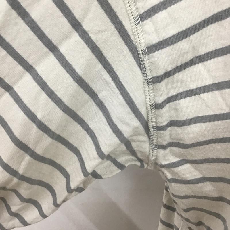 コーエン coen カットソー 長袖 7620-614-0174 ボーダービッグロンT ビッグシルエット ボリューム袖 長袖ボーダーカットソー M ボーダー柄 白 / ホワイト / X 灰 / グレー /  レディース USED 古着 中古 10096610