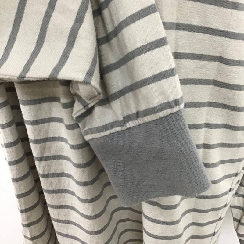 コーエン coen カットソー 長袖 7620-614-0174 ボーダービッグロンT ビッグシルエット ボリューム袖 長袖ボーダーカットソー M ボーダー柄 白 / ホワイト / X 灰 / グレー /  レディース USED 古着 中古 10096610