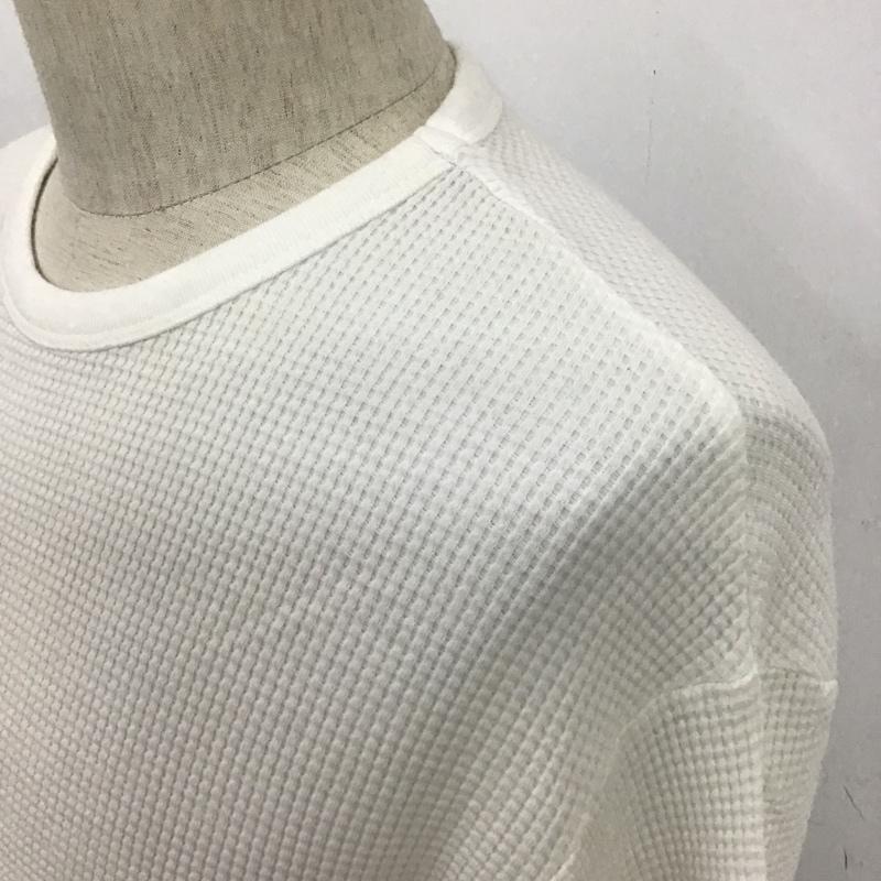 ディスカス DISCUS カットソー 長袖 R1093-521 無地ワッフルロングスリーブTシャツ 長袖カットソー クルーネックカットソー M 無地 白 / ホワイト /  メンズ USED 古着 中古 10096634