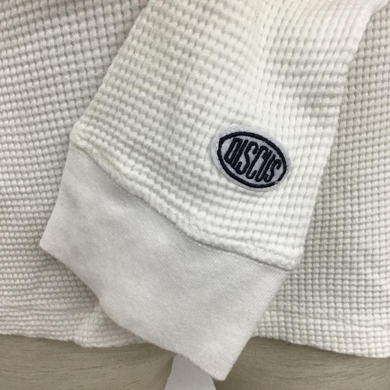 ディスカス DISCUS カットソー 長袖 R1093-521 無地ワッフルロングスリーブTシャツ 長袖カットソー クルーネックカットソー M 無地 白 / ホワイト /  メンズ USED 古着 中古 10096634