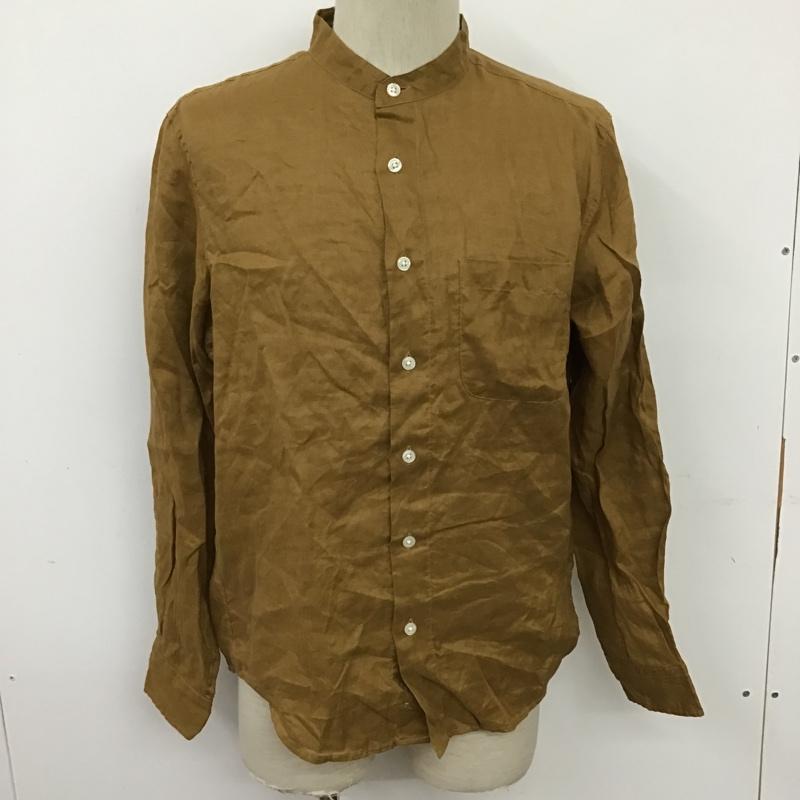 古着 USED シャツ、ブラウス 長袖 ノーカラーシャツ 長袖シャツ カジュアルシャツ M 無地 マスタード / マスタード /  メンズ USED 古着 中古 10096657