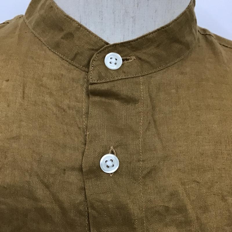 古着 USED シャツ、ブラウス 長袖 ノーカラーシャツ 長袖シャツ カジュアルシャツ M 無地 マスタード / マスタード /  メンズ USED 古着 中古 10096657