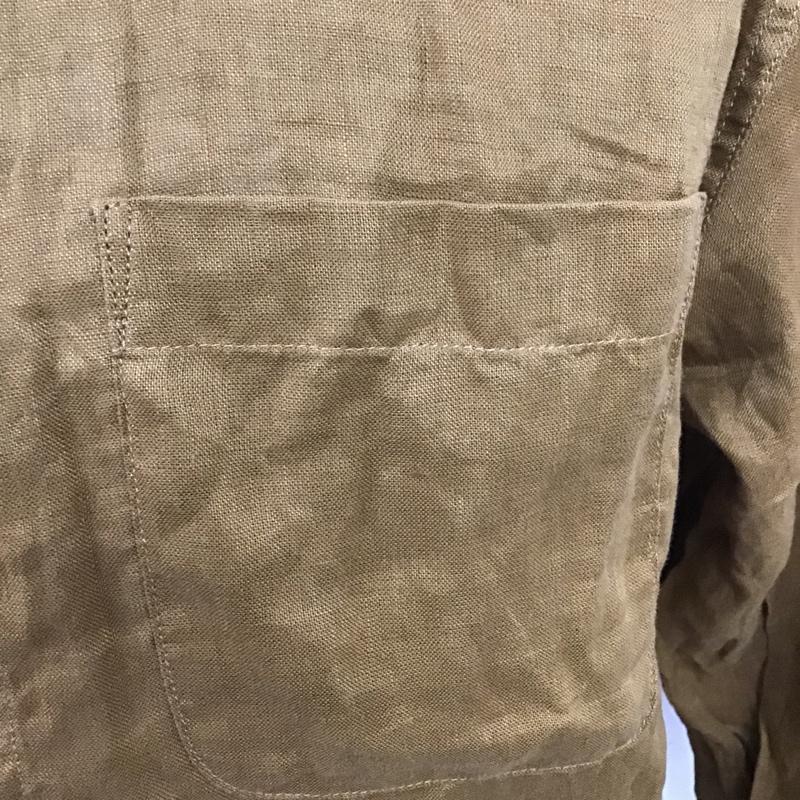 古着 USED シャツ、ブラウス 長袖 ノーカラーシャツ 長袖シャツ カジュアルシャツ M 無地 マスタード / マスタード /  メンズ USED 古着 中古 10096657