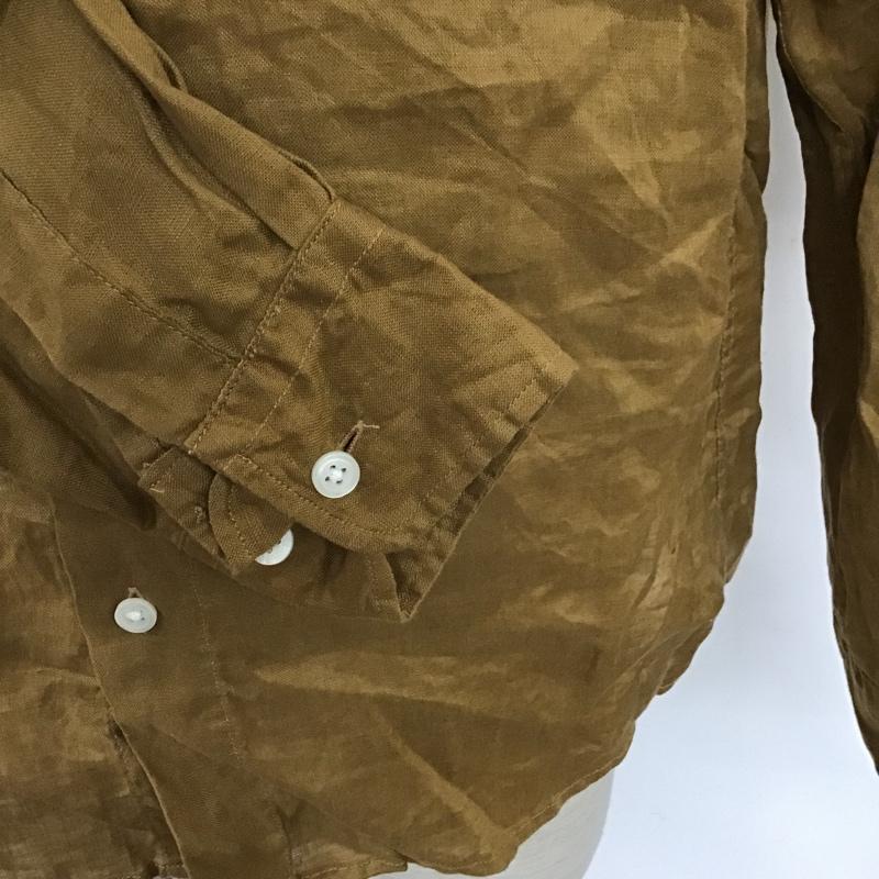 古着 USED シャツ、ブラウス 長袖 ノーカラーシャツ 長袖シャツ カジュアルシャツ M 無地 マスタード / マスタード /  メンズ USED 古着 中古 10096657