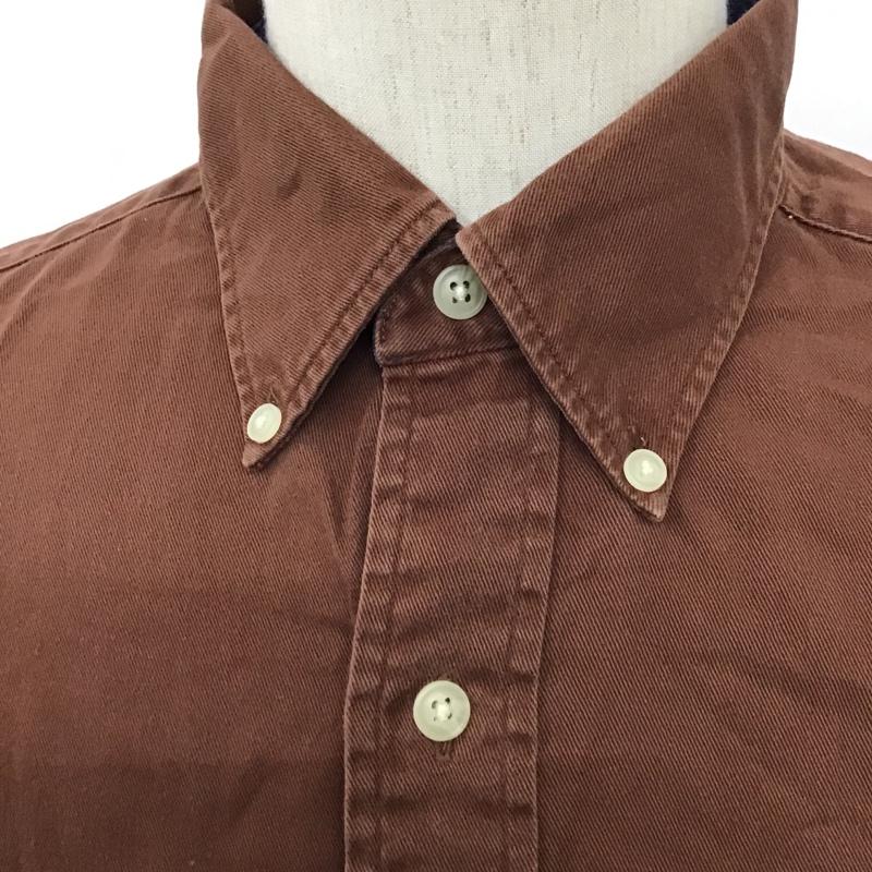 カーハート Carhartt シャツ、ブラウス 半袖 半袖シャツ カラーシャツ ボタンダウンシャツ ポケットシャツ M ロゴ、文字 茶 / ブラウン /  メンズ USED 古着 中古 10096676