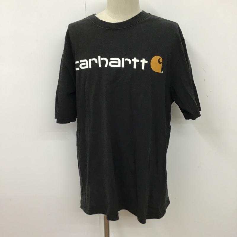 カーハート Carhartt Tシャツ 半袖 K195BLK CARHARTTSIGNATURELOGOS/STEE 半袖カットソー プリントTシャツ L プリント 黒 / ブラック /  メンズ USED 古着 中古 10096685