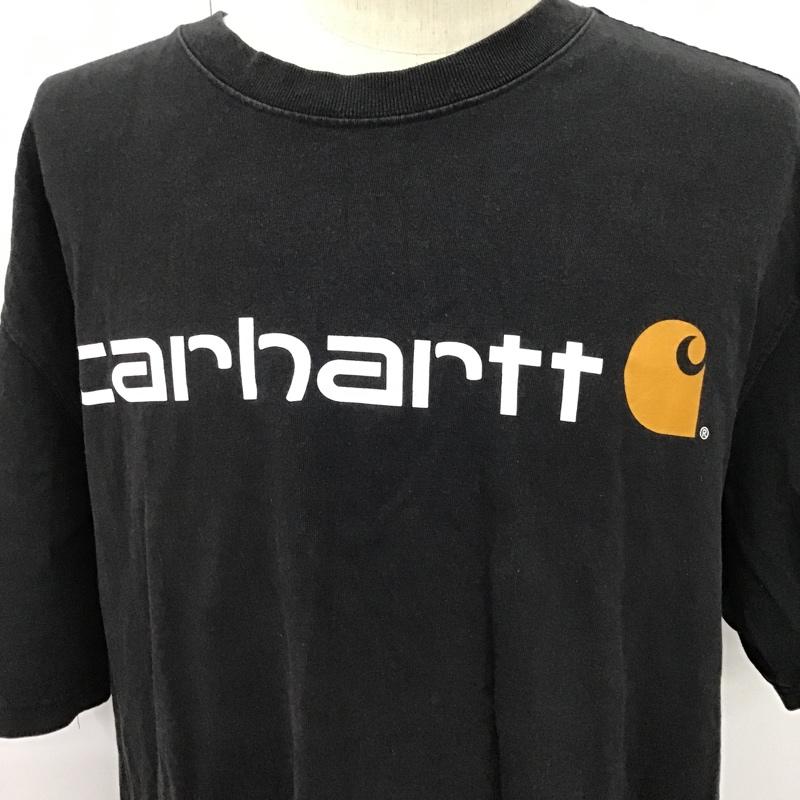 カーハート Carhartt Tシャツ 半袖 K195BLK CARHARTTSIGNATURELOGOS/STEE 半袖カットソー プリントTシャツ L プリント 黒 / ブラック /  メンズ USED 古着 中古 10096685