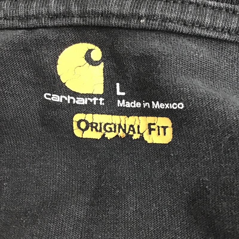 カーハート Carhartt Tシャツ 半袖 K195BLK CARHARTTSIGNATURELOGOS/STEE 半袖カットソー プリントTシャツ L プリント 黒 / ブラック /  メンズ USED 古着 中古 10096685