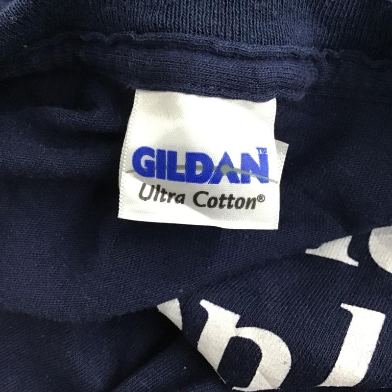 ギルダン GILDAN Tシャツ 半袖 半袖カットソー プリントTシャツ クルーネックカットソー 古着 L ロゴ、文字 紺 / ネイビー /  メンズ USED 古着 中古 10096712