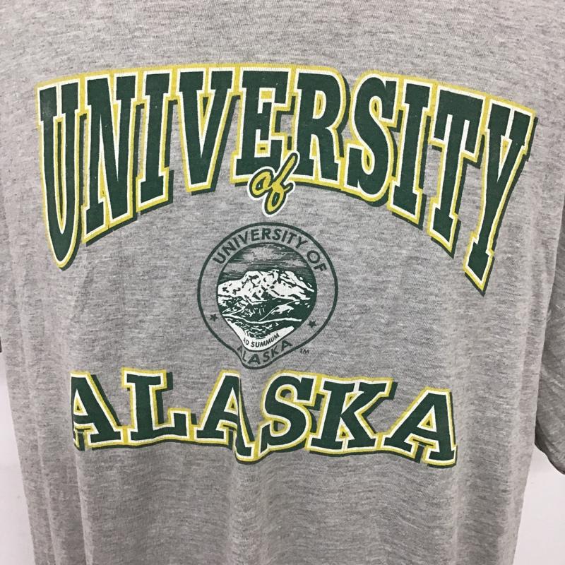 ヘインズ HANES Tシャツ 半袖 半袖カットソー プリントTシャツ クルーネックカットソー XL プリント 灰 / グレー /  メンズ USED 古着 中古 10096713