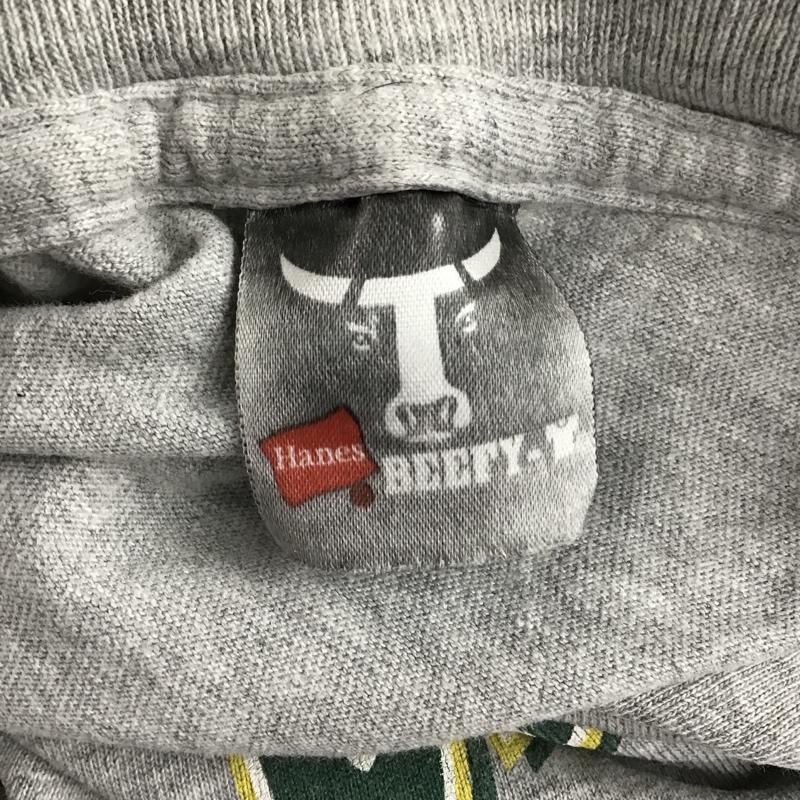 ヘインズ HANES Tシャツ 半袖 半袖カットソー プリントTシャツ クルーネックカットソー XL プリント 灰 / グレー /  メンズ USED 古着 中古 10096713