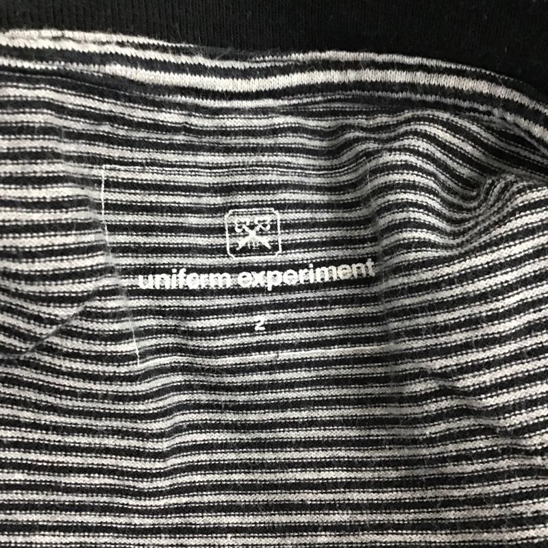 ユニフォームエクスペリメント uniform experiment Tシャツ 半袖 UE-210062 Tシャツ 半袖カットソー ボーダーTシャツ クルーネックカットソー 2 ボーダー柄 白 / ホワイト / X 黒 / ブラック /  メンズ USED 古着 中古 10096732