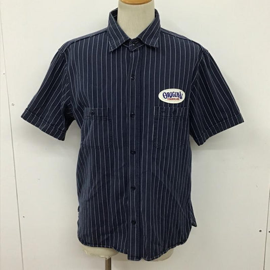 テンダーロイン TENDERLOIN シャツ、ブラウス 半袖 半袖シャツ カラーシャツ ポケットシャツ カジュアルシャツ ストライプシャツ ボーリングシャツ M ストライプ 紺 / ネイビー / X 白 / ホワイト /  メンズ USED 古着 中古 10096738