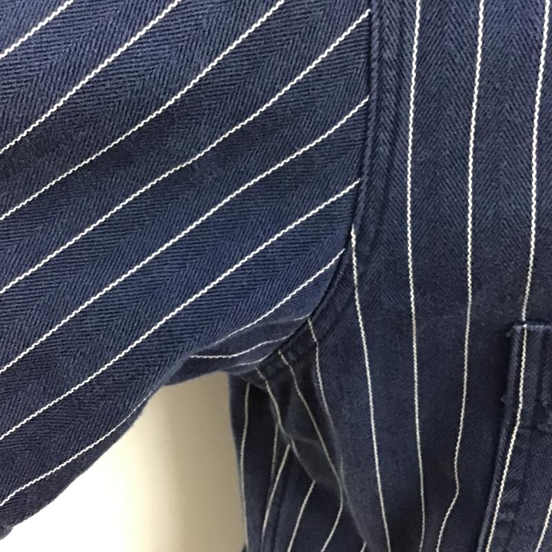 テンダーロイン TENDERLOIN シャツ、ブラウス 半袖 半袖シャツ カラーシャツ ポケットシャツ カジュアルシャツ ストライプシャツ ボーリングシャツ M ストライプ 紺 / ネイビー / X 白 / ホワイト /  メンズ USED 古着 中古 10096738