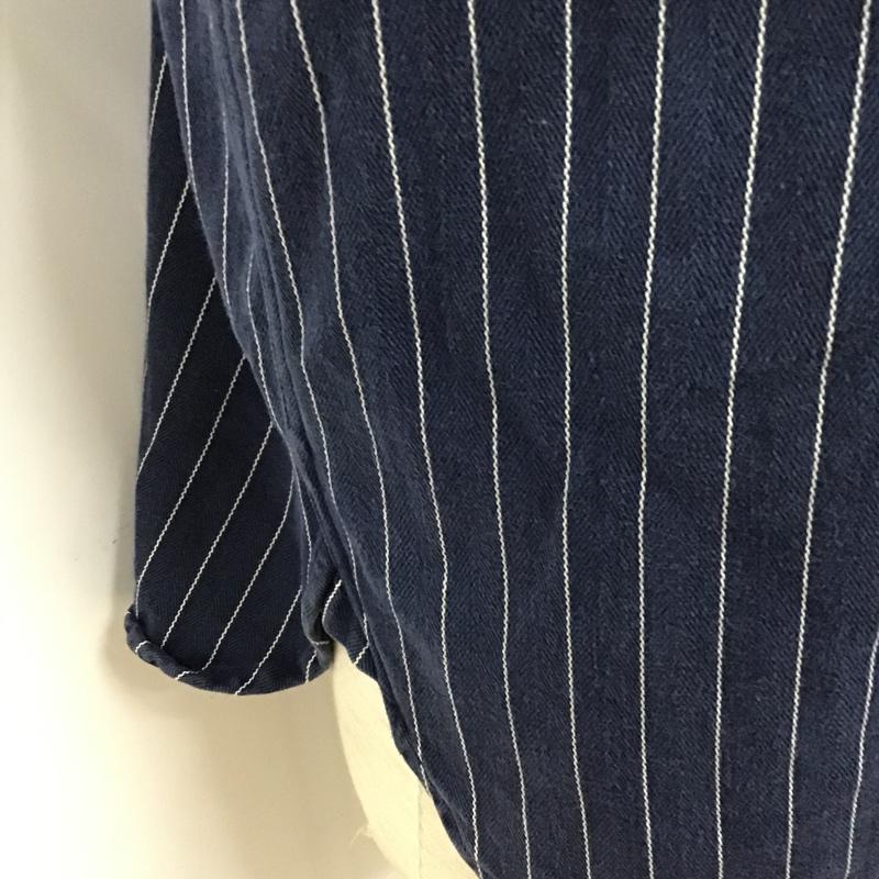 テンダーロイン TENDERLOIN シャツ、ブラウス 半袖 半袖シャツ カラーシャツ ポケットシャツ カジュアルシャツ ストライプシャツ ボーリングシャツ M ストライプ 紺 / ネイビー / X 白 / ホワイト /  メンズ USED 古着 中古 10096738