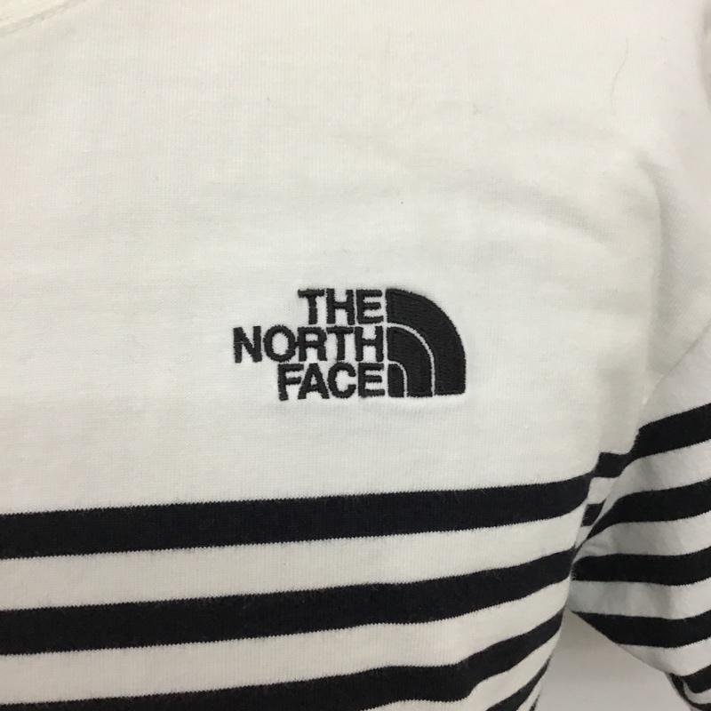 ザノースフェイス THE NORTH FACE Tシャツ 半袖 NT31713 ショートスリーブセオアルファボーダーTシャツ 半袖カットソー ボーダーTシャツ L ロゴ、文字 X ボーダー柄 白 / ホワイト / X 黒 / ブラック /  メンズ USED 古着 中古 10096745