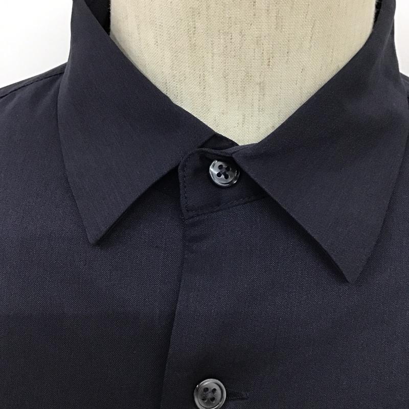 ザ ショップ ティーケー THE SHOP TK シャツ、ブラウス 長袖 616-89663 マルチファンクションシャツアウター 長袖シャツ カジュアルシャツ カラーシャツ M 無地 紺 / ネイビー /  メンズ USED 古着 中古 10096770