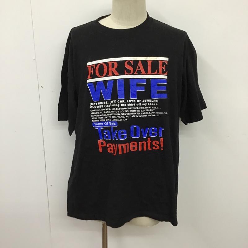 古着 USED Tシャツ 半袖 半袖カットソー プリントTシャツ クルーネックカットソー XL プリント 黒 / ブラック /  メンズ USED 古着 中古 10096771