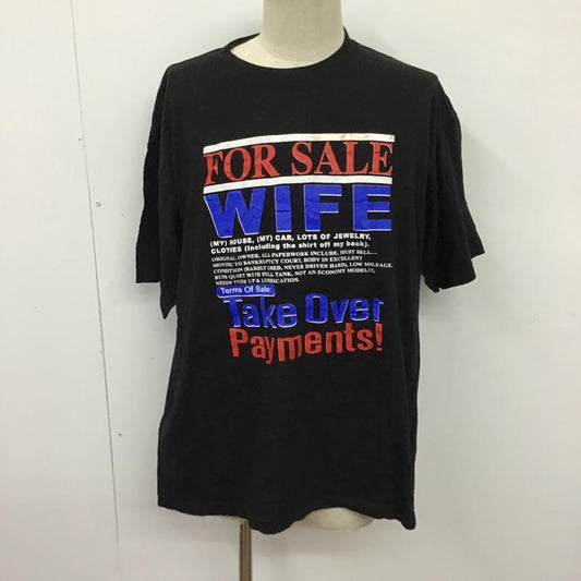 古着 USED Tシャツ 半袖 半袖カットソー プリントTシャツ クルーネックカットソー XL プリント 黒 / ブラック /  メンズ USED 古着 中古 10096771