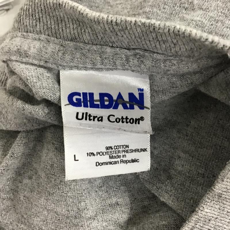 ギルダン GILDAN Tシャツ 半袖 半袖カットソー プリントTシャツ クルーネックカットソー 古着 L プリント 灰 / グレー /  メンズ USED 古着 中古 10096772