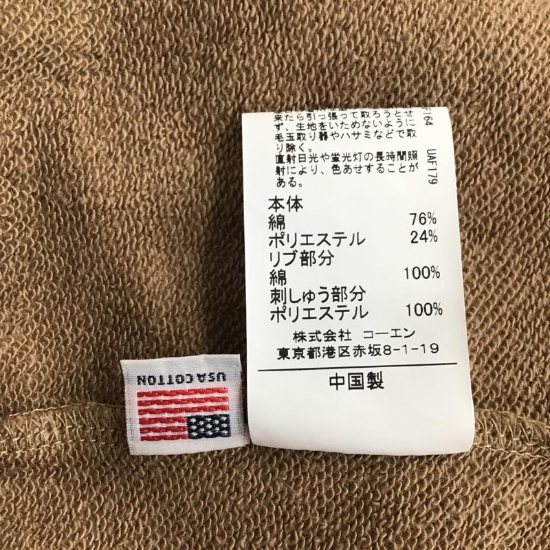 コーエン coen カットソー 長袖 7620-624-0302 USAコットン裏毛チェーンロゴ刺繍ボートネックプルオーバー L ロゴ、文字 ベージュ / ベージュ /  レディース USED 古着 中古 10096811