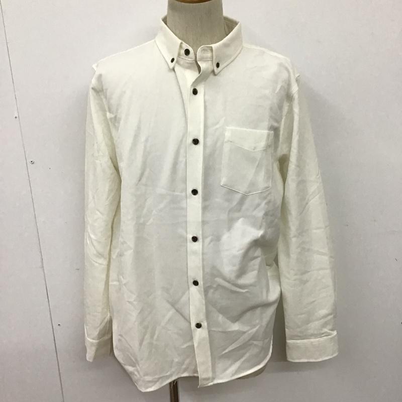 モノマート MONO-MART シャツ、ブラウス 長袖 長袖シャツ カジュアルシャツ カラーシャツ ボタンダウンシャツ XL 無地 白 / ホワイト /  メンズ USED 古着 中古 10096814