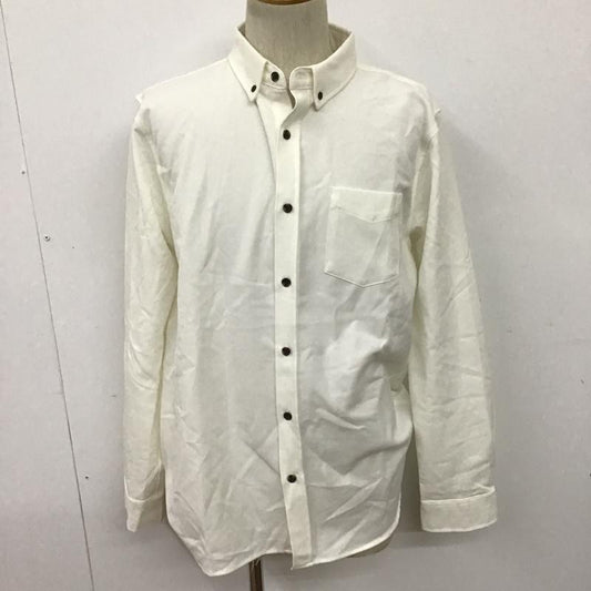 モノマート MONO-MART シャツ、ブラウス 長袖 長袖シャツ カジュアルシャツ カラーシャツ ボタンダウンシャツ XL 無地 白 / ホワイト /  メンズ USED 古着 中古 10096814