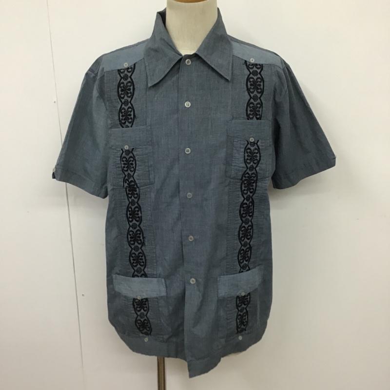 古着 USED シャツ、ブラウス 半袖 半袖シャツ アロハシャツ カジュアルシャツ L 刺繍 インディゴ / インディゴ /  メンズ USED 古着 中古 10096849