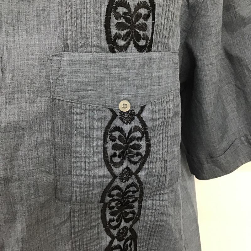 古着 USED シャツ、ブラウス 半袖 半袖シャツ アロハシャツ カジュアルシャツ L 刺繍 インディゴ / インディゴ /  メンズ USED 古着 中古 10096849